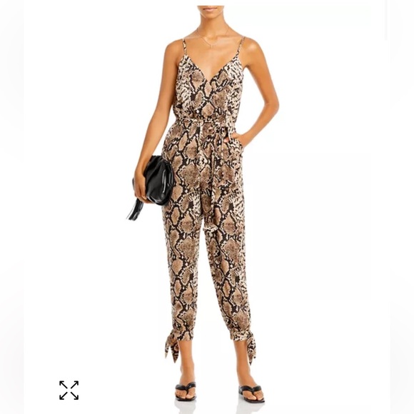 Aqua Pants - Aqua Snake Print Jumpsuit